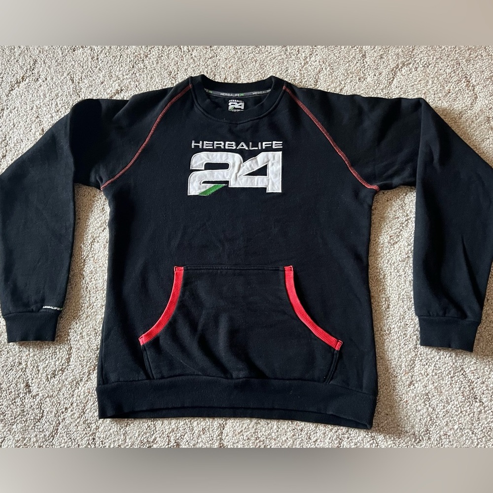 Black and Red Sporty Sweatshirt. Lg. Ladies.